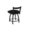 Holland Bar Stool Co 18" Low Back Swivel Vanity Stool, Black Wrinkle, Black Vinyl Seat 82118BWBlkVinyl - alternate 2